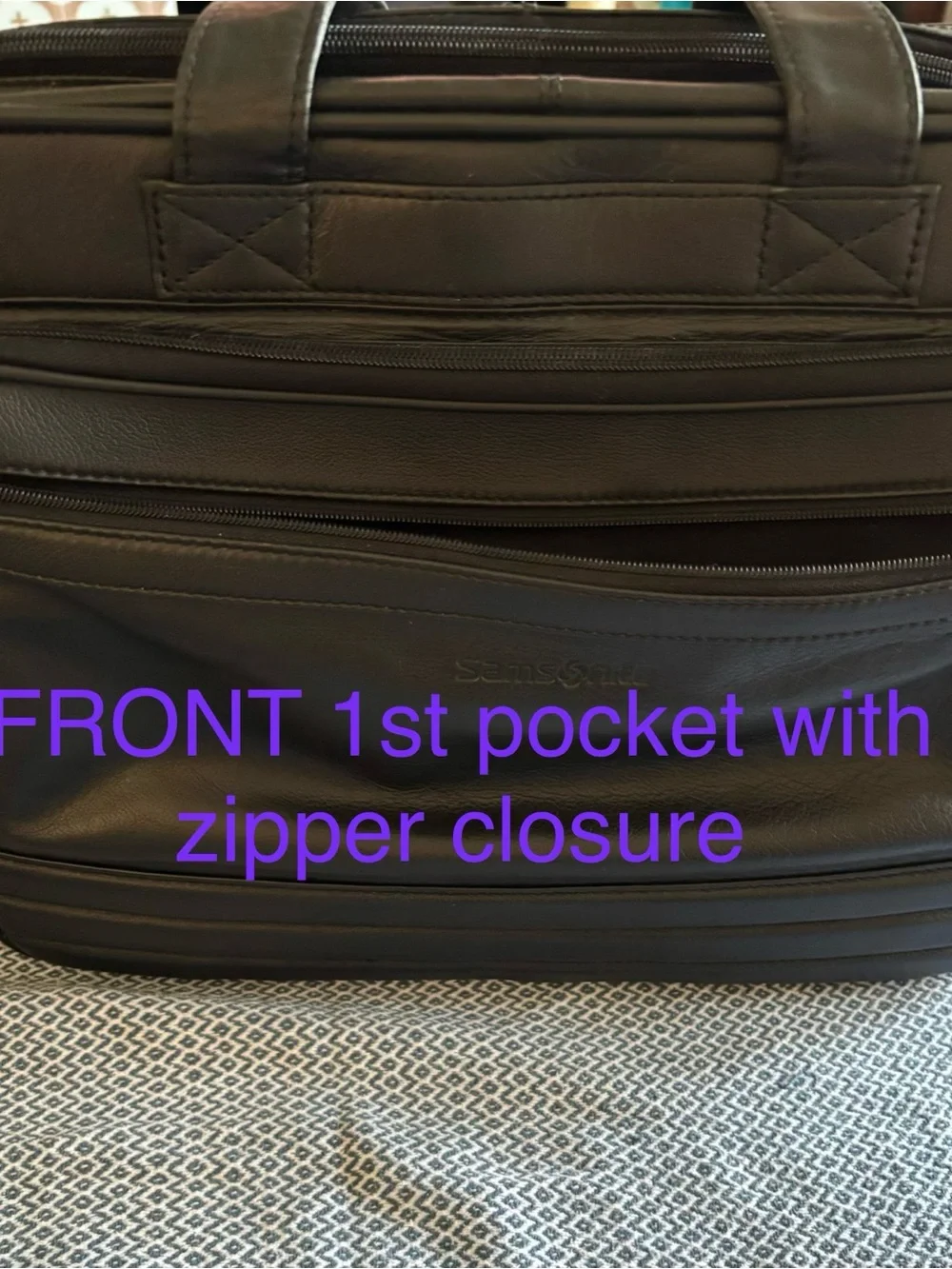 Samsonite Black Leather Briefcase Shoulder Bag